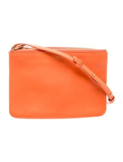Pre-owned Celine Leather Trio Small In Orange