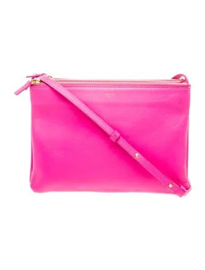 Pre-owned Celine Leather Trio Small In Pink