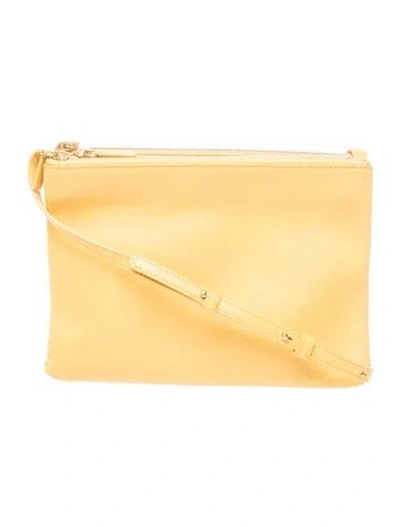 Pre-owned Celine Leather Trio Small In Yellow