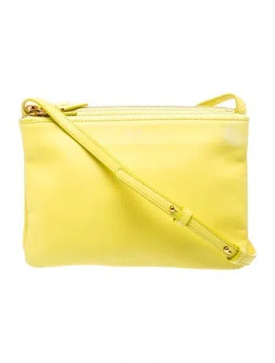 Pre-owned Celine Leather Trio Small In Yellow