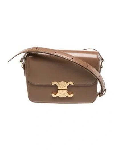 Pre-owned Celine Leather Triomphe Teen 2023 In Brown