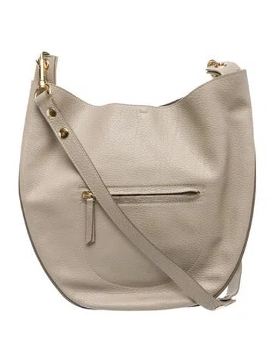 Pre-owned Celine Leather Trotteur Medium In Neutral