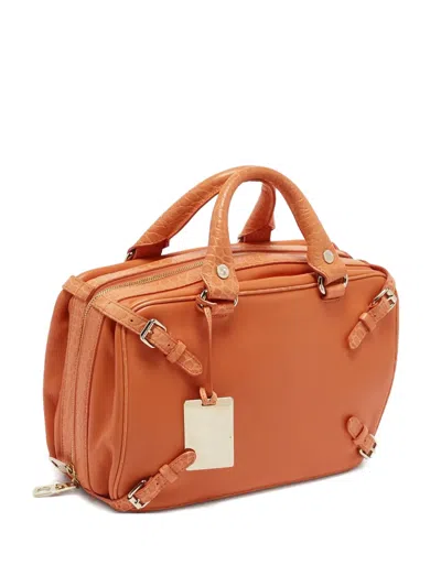 Pre-owned Celine Leather Trunkette Bag In Orange