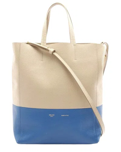 Pre-owned Celine Leather Vertical Small Cabas Tote Bag (authentic Pre-loved)