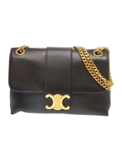 Pre-owned Celine Leather Victoire Medium 2023 In Black