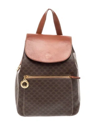 Pre-owned Celine Leather Vintage Backpack Medium In White