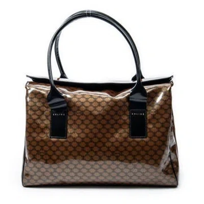 Pre-owned Celine Leather Vintage Fold Over Top Tote In Brown