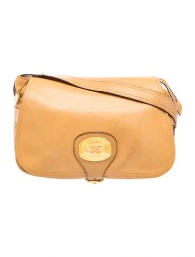 Pre-owned Celine Leather Vintage Messenger Bag In Neutrals