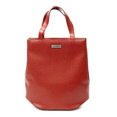 Pre-owned Celine Leather Vintage Open Tote In Red