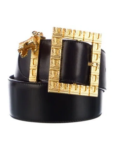 Pre-owned Celine Leather Waist Belt In Black