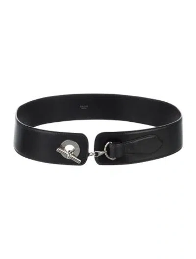 Pre-owned Celine Leather Waist Belt In Black