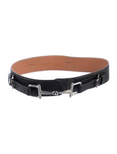 Pre-owned Celine Leather Waist Belt In Black