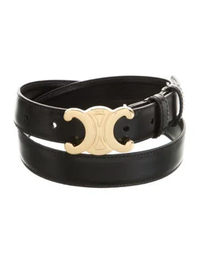 Pre-owned Celine Leather Waist Belt In Black