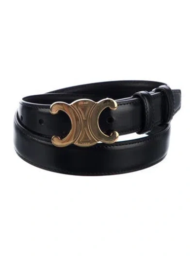 Pre-owned Celine Leather Waist Belt In Black