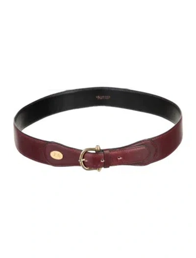 Pre-owned Celine Leather Waist Belt In Burgundy