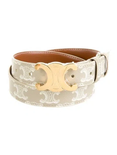 Pre-owned Celine Leather Waist Belt In Neutral