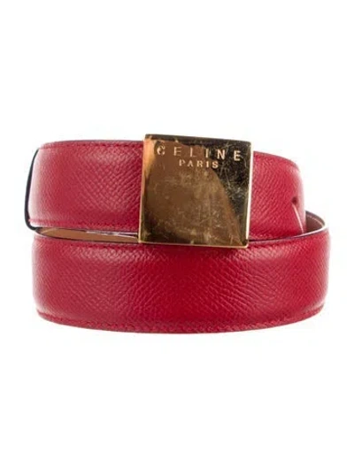 Pre-owned Celine Leather Waist Belt In Red