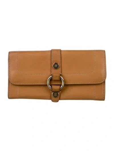 Pre-owned Celine Leather Wallet In Neutral