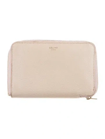 Pre-owned Celine Leather Wallet In Neutral
