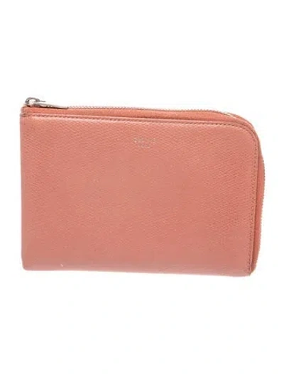 Pre-owned Celine Leather Wallet In Pink