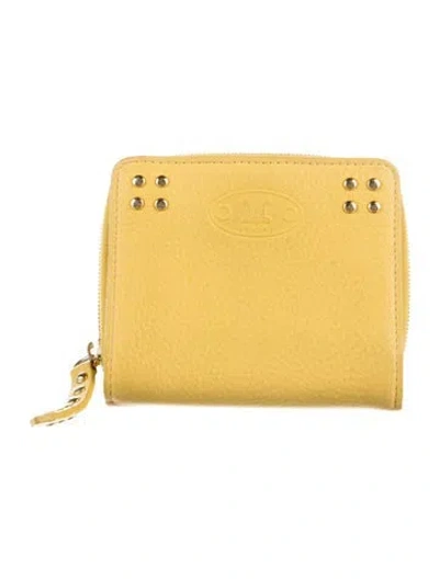 Pre-owned Celine Leather Wallet In Yellow