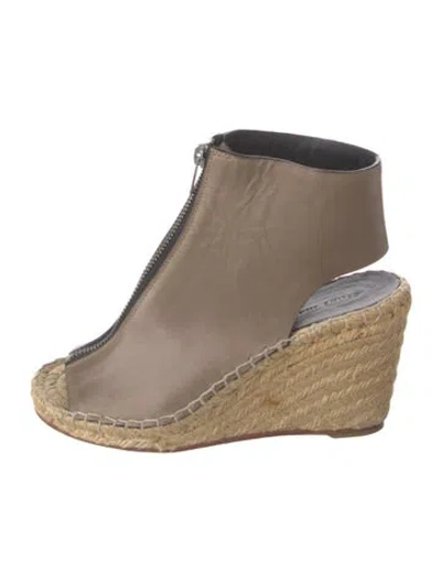 Pre-owned Celine Leather Whipstitch Trim Boots In Neutrals