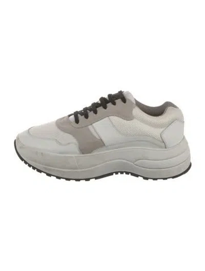 Pre-owned Celine Leather Whipstitch Trim Chunky Sneakers In Multi