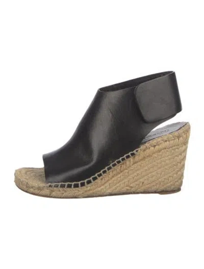 Pre-owned Celine Leather Whipstitch Trim Espadrilles