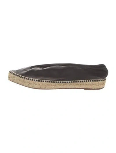 Pre-owned Celine Leather Whipstitch Trim Espadrilles In Black
