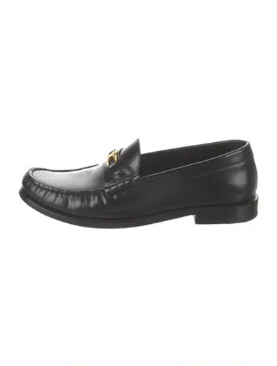 Pre-owned Celine Leather Whipstitch Trim Loafers In Black
