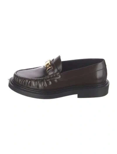 Pre-owned Celine Leather Whipstitch Trim Loafers In Black