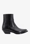 Celine Leon Leather Boots In Black