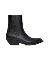 Celine Leon Shiny Calfskin Zipper Boots In Black