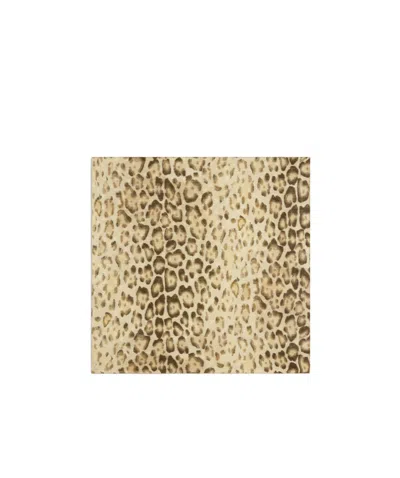 Celine Leopard Jacquard Triomphe Scarf In Nude