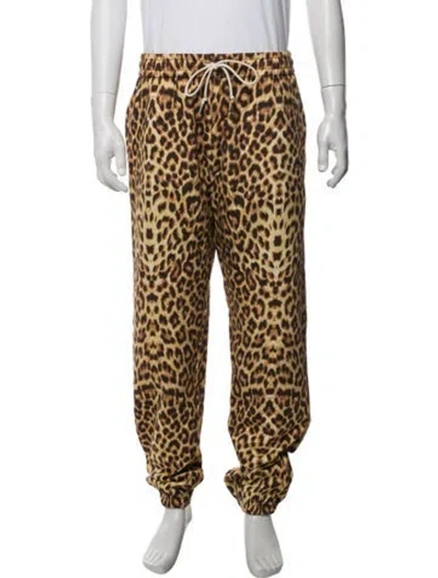 Pre-owned Celine Leopard Joggers W/ Tags In Brown
