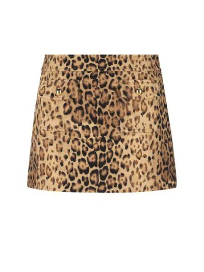 Celine Leopard Print Bandeau Miniskirt For Women In Multicolor