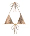 Celine Leopard Print Bikini Top In Nude