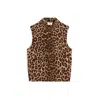Celine Leopard Print Cashmere Roll Neck Sweater In 19le