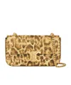 Celine Leopard Print Chain Shoulder Bag In Nude