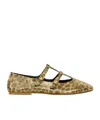 Celine Leopard Print Flat Soles In Green