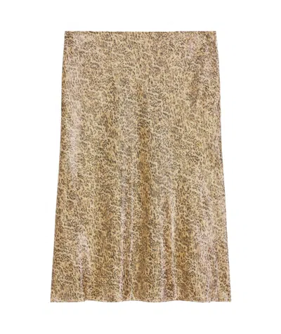 Celine Leopard Print Half Skirt In Nude