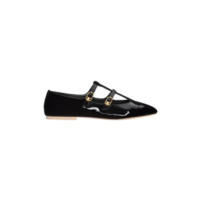 Celine Elegant Patent Calfskin Ballerina Shoes For Women In Black