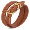 Celine Les Cuirs  Double-circle Bracelet In Gold Tone