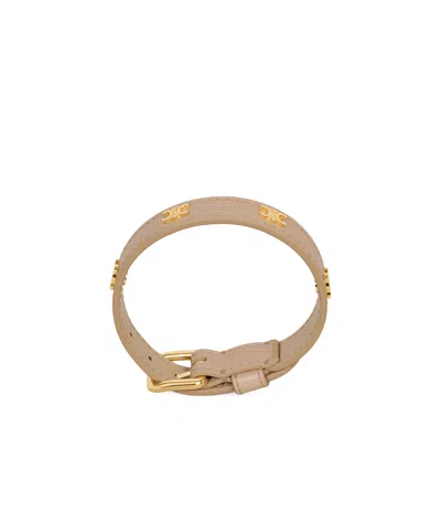 Celine Les Cuirs  Multi Leather Bracelet In Calfskin And Steel In Yellow