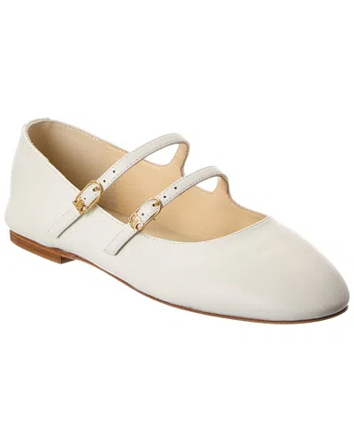 Celine Les Leather Ballerina Flat In Neutral