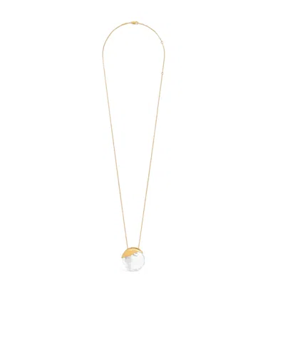 Celine Les Pierres  Necklace In Rock Crystal And Brass With Gold Finish In Silver