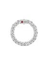Celine Les Poinçons  Bracelet In Sterling Silver And Garnet In Silver/red