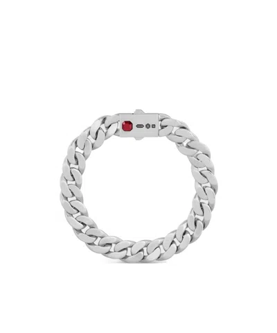 Celine Les Poinçons  Bracelet In Sterling Silver And Garnet In Silver/red