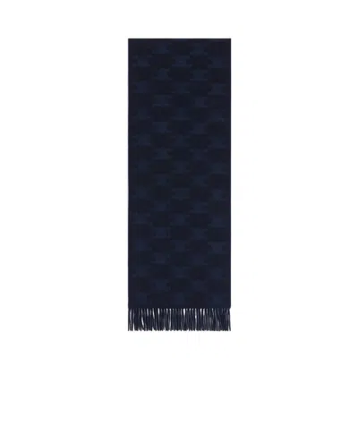 Celine Letter Tassel Scarf In Dark Blue/navy Blue