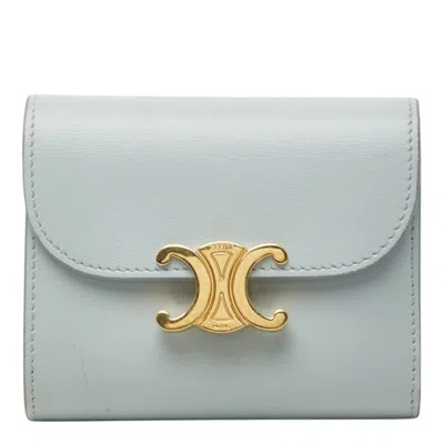 Pre-owned Celine Light Blue Leather Wallet (tri-fold) ()